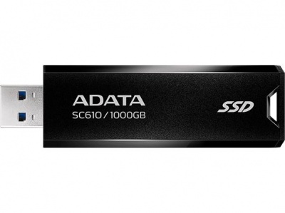 SSD (külső memória), 1TB, USB 3.2, 500/550MB/s, ADATA "SC610", fekete-piros